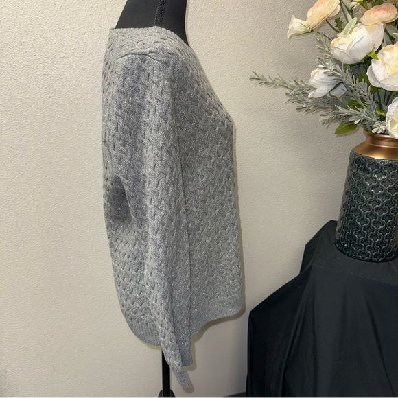Croft & Barrow Gray Cable Knit Sweater XL Cozy Classic Fall Winter - Picture 4 of 8